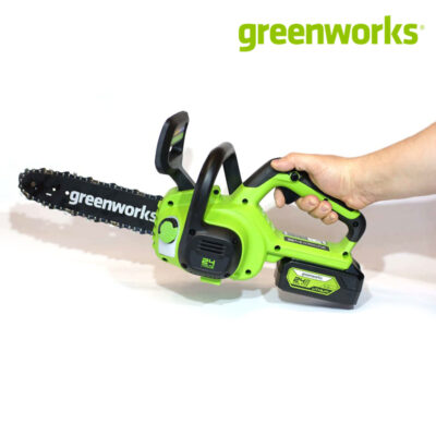 เลื่อยโซ่ 10 นิ้ว Greenworsks 24V พร้อมแบตเตอรี่ (4.0Ah) และแท่นชาร์จเร็ว - Image 4