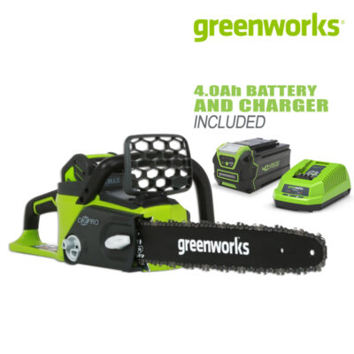 เลื่อยโซ่ 10 นิ้ว Greenworks 40V DigiPro พร้อมแบตเตอรี่ (4.0Ah) และแท่นชาร์จ