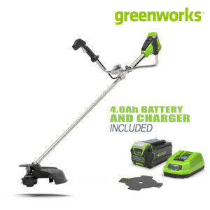 เครื่องตัดหญ้าสะพาย Greenworks 40V Bike Handle พร้อมแบตเตอรี่ (4.0Ah) และแท่นชาร์จ