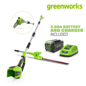 เครื่องตัดแต่งกิ่งไม้สูง 2in1 Greenworks 40V (เปลี่ยนเป็นเครื่องเล็มพุ่มได้)